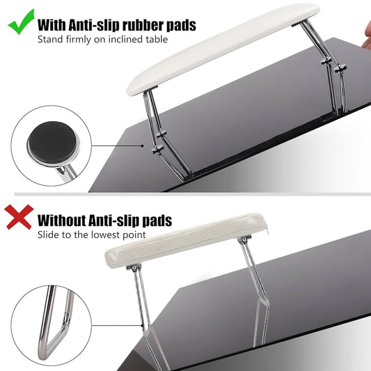 Professional Nail Arm Rest Stand – Manicure & Pedicure Hand Cushion with Led Storage Space