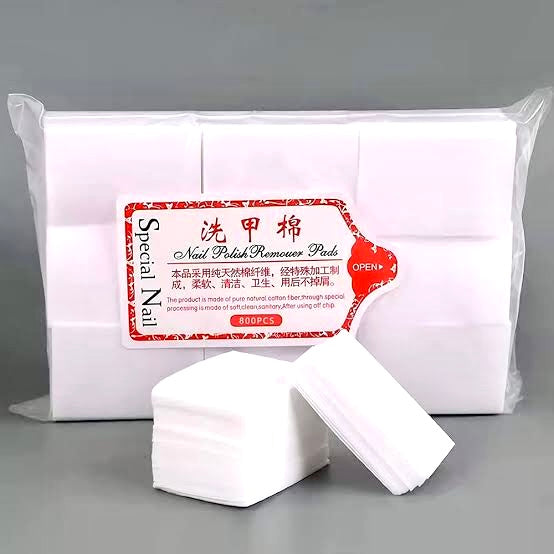 1000pcs Lint Free Nail Wipes - Cotton UV Gel Polish Cleaner Remover Pads