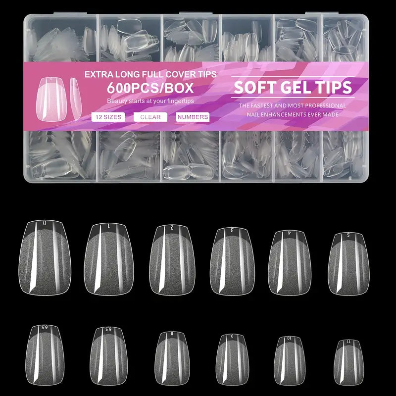 Short coffin/ballerina (clear and semi buffed)