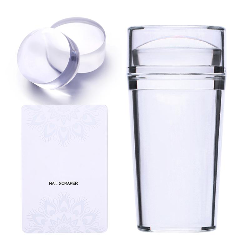 Clear Jelly Nail Stamper with Scraper – Transparent Nail Art Stamping Tool