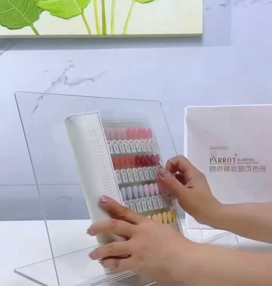 Nail Color Display Book – Portable Nail Polish Swatch Organizer with magnet (3 sheet with 60pcs nail swatches each)