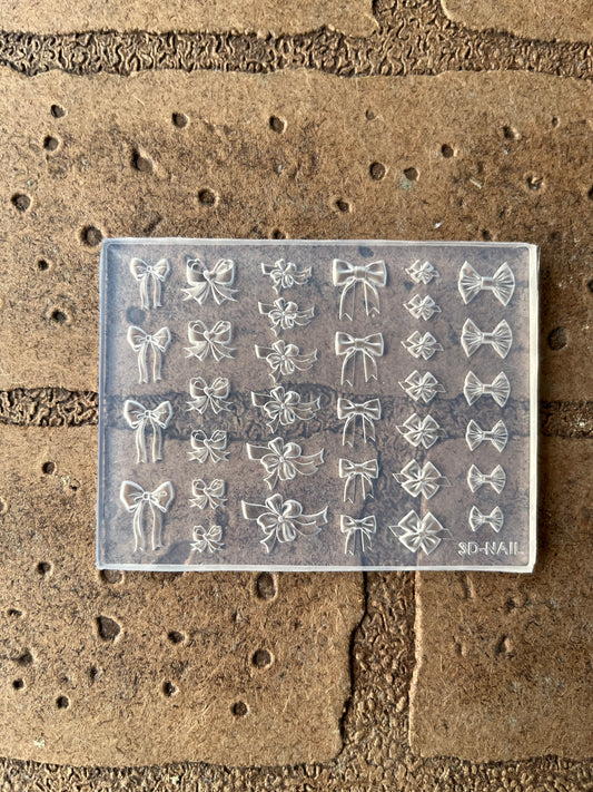 3D Ribbon & Bow Nail Art Silicone Mold – Decorative Designs | Silicone nail art mold #12