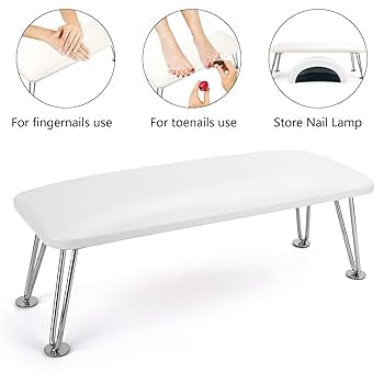 Professional Nail Arm Rest Stand – Manicure & Pedicure Hand Cushion with Led Storage Space