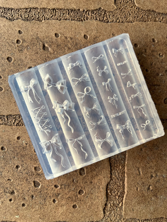 3D Ribbon & Bow Nail Art Silicone Mold – Decorative Designs 
| Silicone nail art mold #16